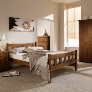 LPD Furniture Havana Double Pine Wooden Bed | Bed Sava