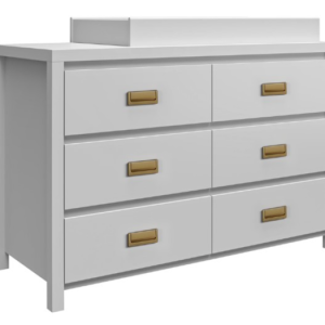 Little Seeds Haven 6DRW Dresser Grey and Gold with Topper Grey Changing Table | Bed Sava