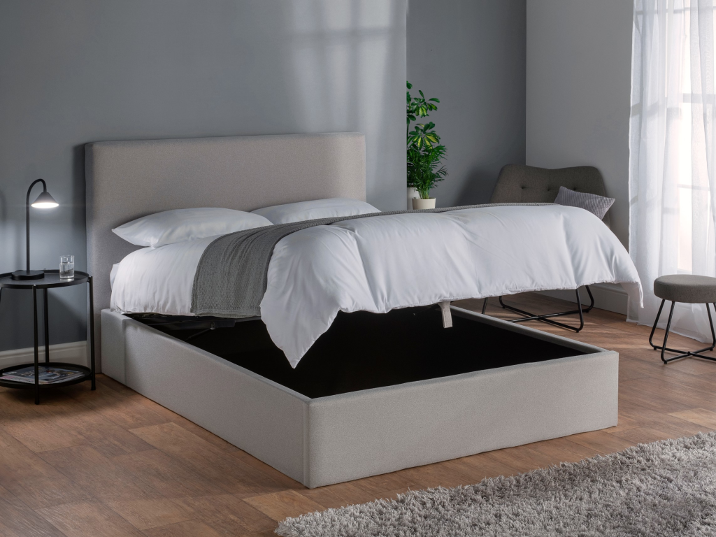 Snuggle Beds Henry Double Warm Grey Ottoman Bed