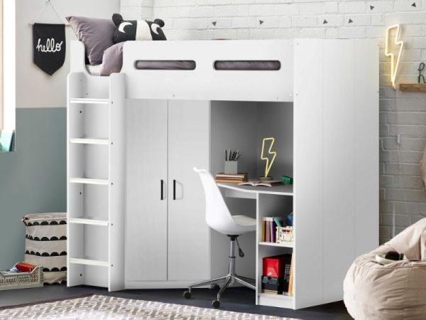 Julian Bowen Hercules High Sleeper White Bunk Bed | Bed Sava