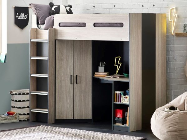 Julian Bowen Hercules High Sleeper Oak Bunk Bed | Bed Sava