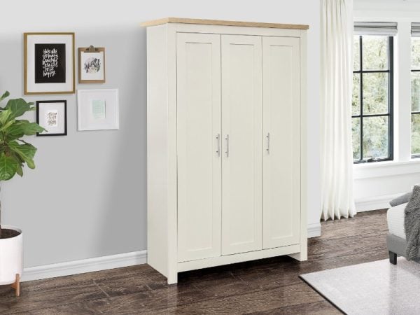 Birlea Highgate 3 Door Wardrobe Highgate Cream Wardrobe | Bed Sava
