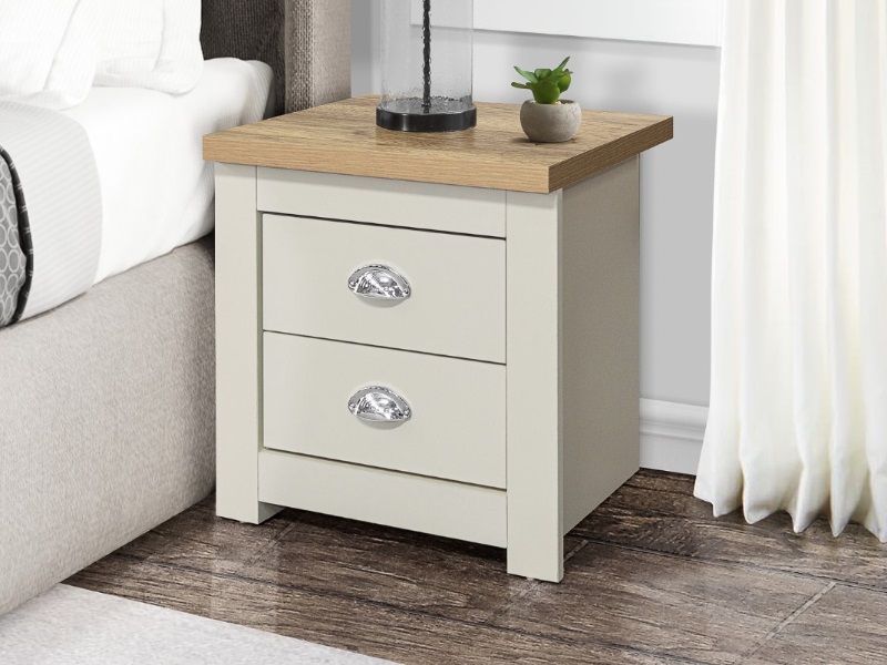 Birlea Highgate 2 Drawer  Highgate Cream Bedside Chest