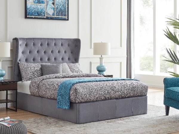 Flintshire Furniture Holway Ottoman Bed King Size Grey Fabric Bed | Bed Sava