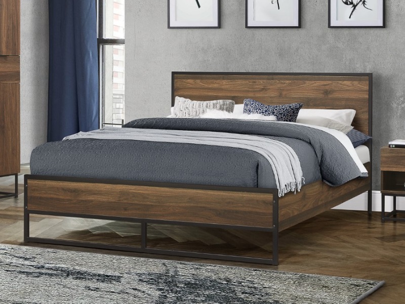 Birlea Houston Small Double Walnut Wooden Bed