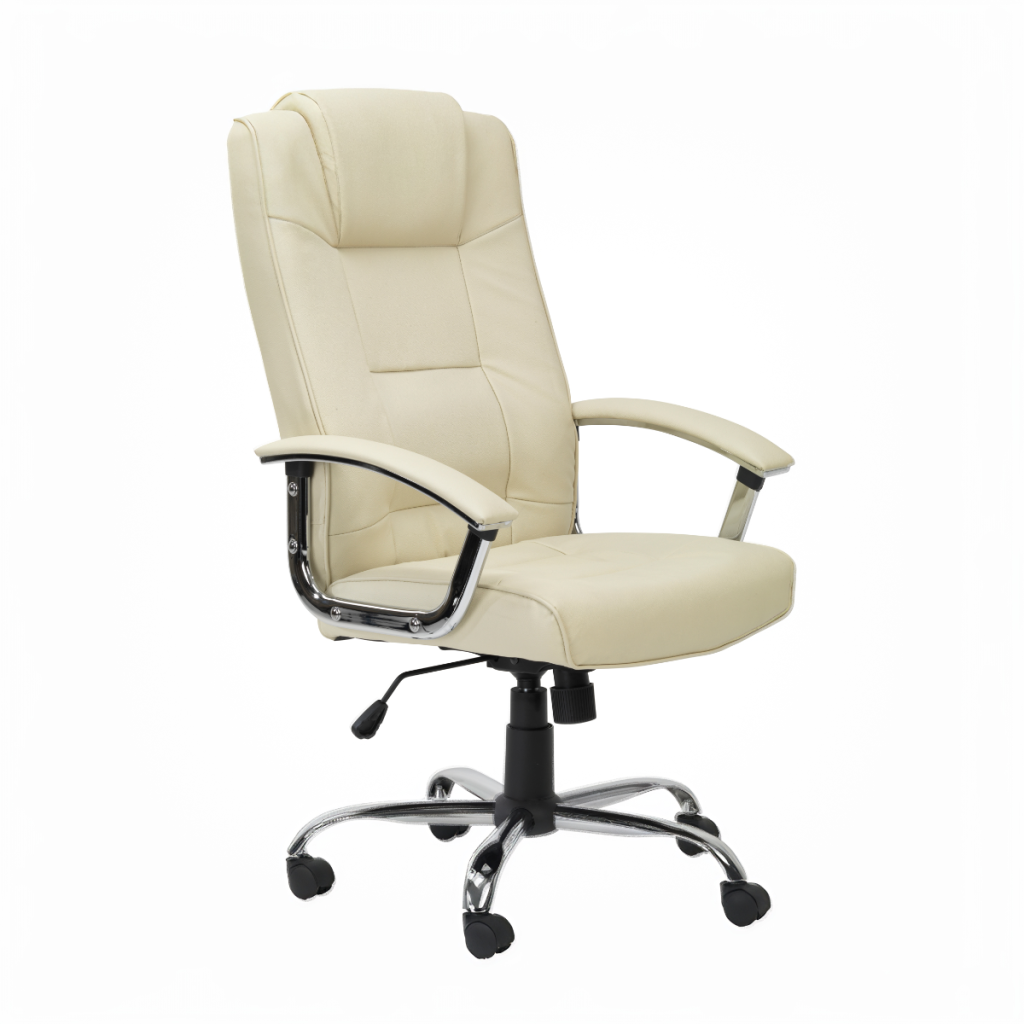 Alphason Houston Leather Office Chair-Cream