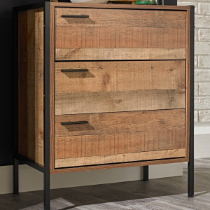 LPD Furniture Hoxton 3 Drawer Chest Hoxton Oak Drawer Chest | Bed Sava