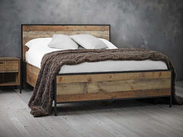 LPD Furniture Hoxton Bed Frame Double Hoxton Oak Wooden Bed | Bed Sava