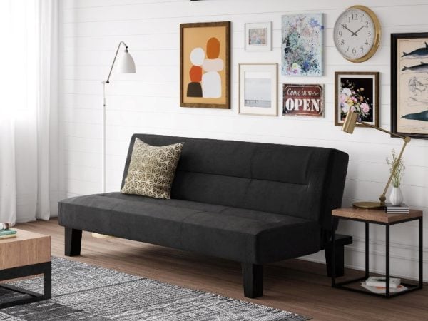 Dorel Kebo Black Velvet Sofa Bed | Bed Sava