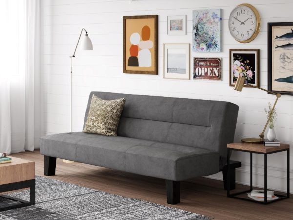Dorel Kebo Grey Velvet Sofa Bed | Bed Sava