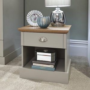 GFW Kendal 1 Drawer Bedside Table Paint Grey Bedside Chest | Bed Sava