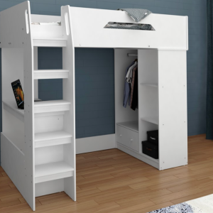 Kidsaw Kids High Sleeper Single White High Sleeper | Bed Sava