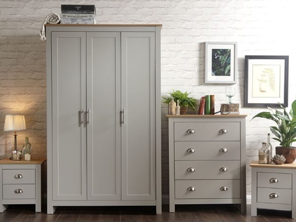 GFW Lancaster 4 Piece Set Paint Grey Bedroom Set | Bed Sava