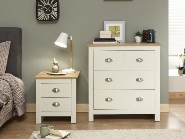 GFW Lancaster 2 plus 2 Drawer Chest Paint Cream Drawer Chest | Bed Sava