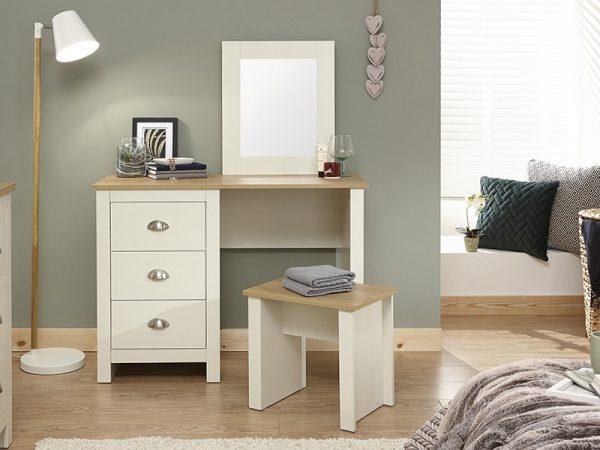 GFW Lancaster Dressing Table Set Paint Cream Dressing Table | Bed Sava