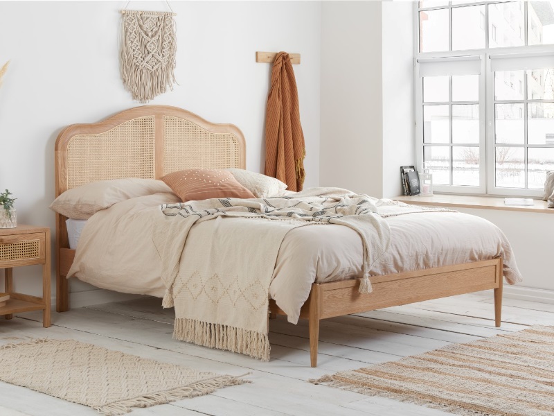 Birlea Leonie Rattan Bed King Size Oak Wooden Bed