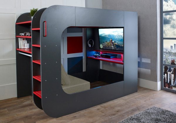 Trasman Podbed Gaming High Sleeper with Chair Bed | Bed Sava