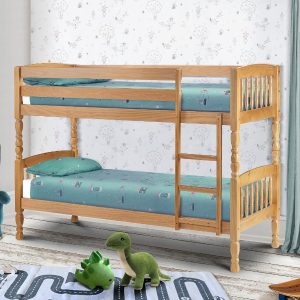Julian Bowen Lincoln Bunk Single Natural Bunk Bed | Bed Sava