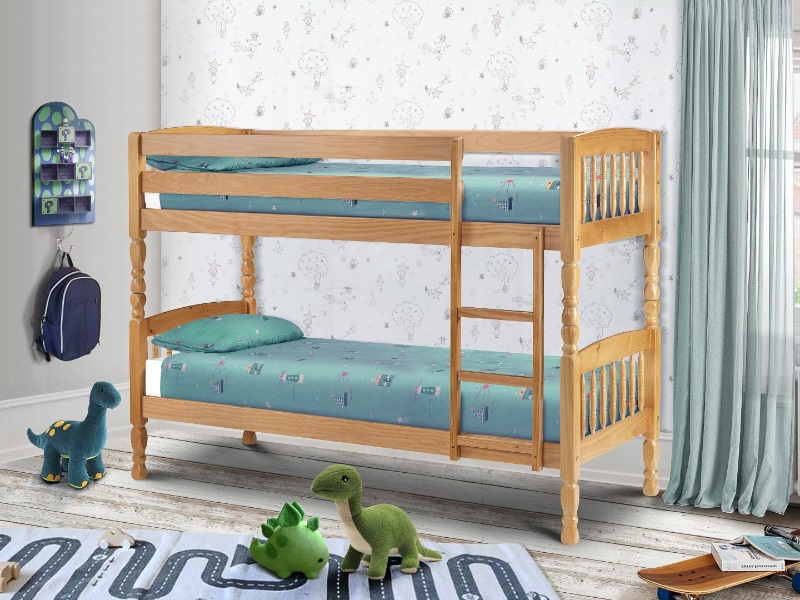 Julian Bowen Lincoln Bunk Single Natural Bunk Bed | Bed Sava