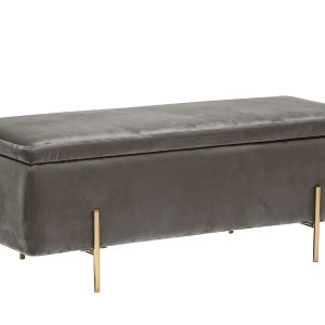 LPD Furniture Lola Ottoman Grey Blanket Box | Bed Sava