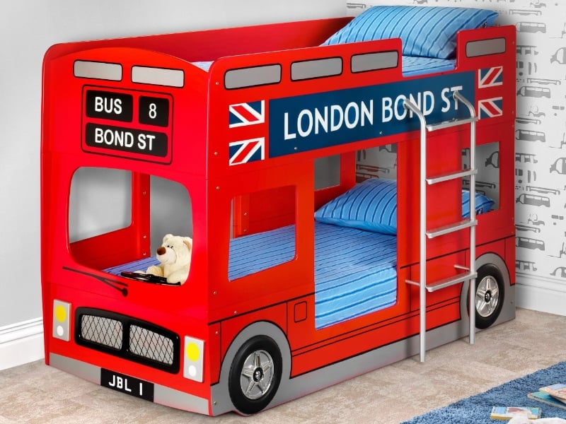 Julian Bowen London Bus Bunk Bed Single Bunk Bed | Bed Sava