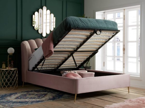 Birlea Lottie Double Pink Ottoman Bed | Bed Sava