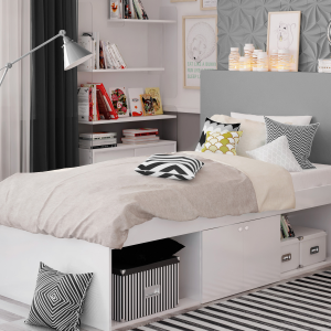 Kidsaw Low Cabin Bed Single White Cabin Bed | Bed Sava