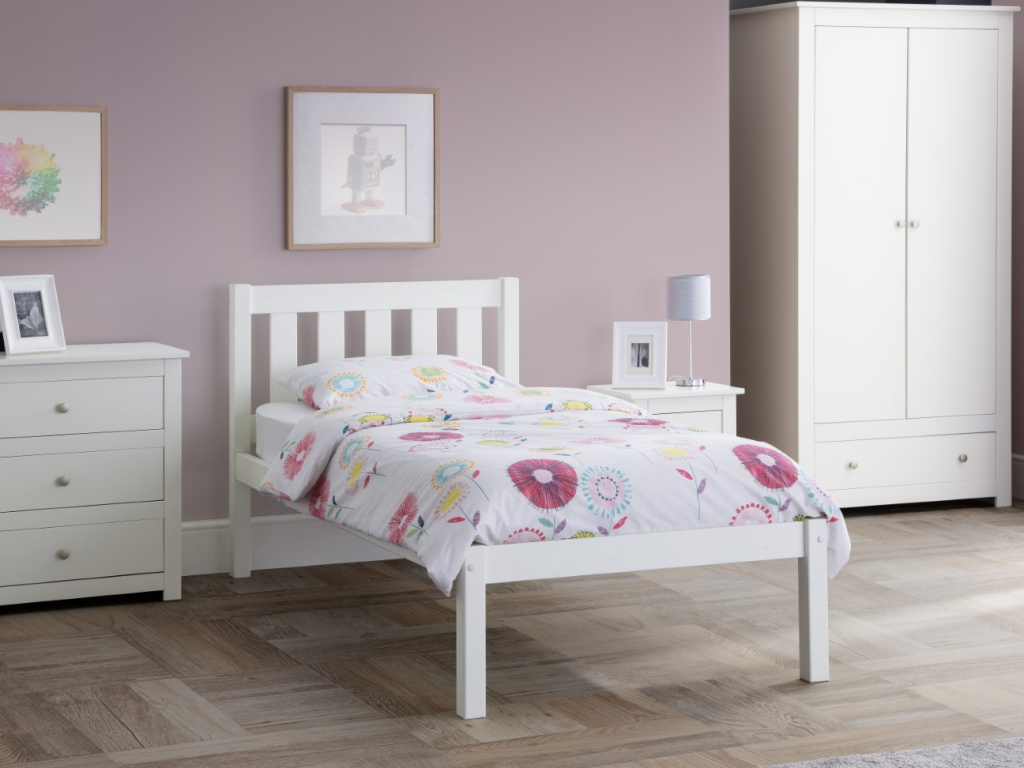 Julian Bowen Luna Bed Single Surf White Wooden Bed