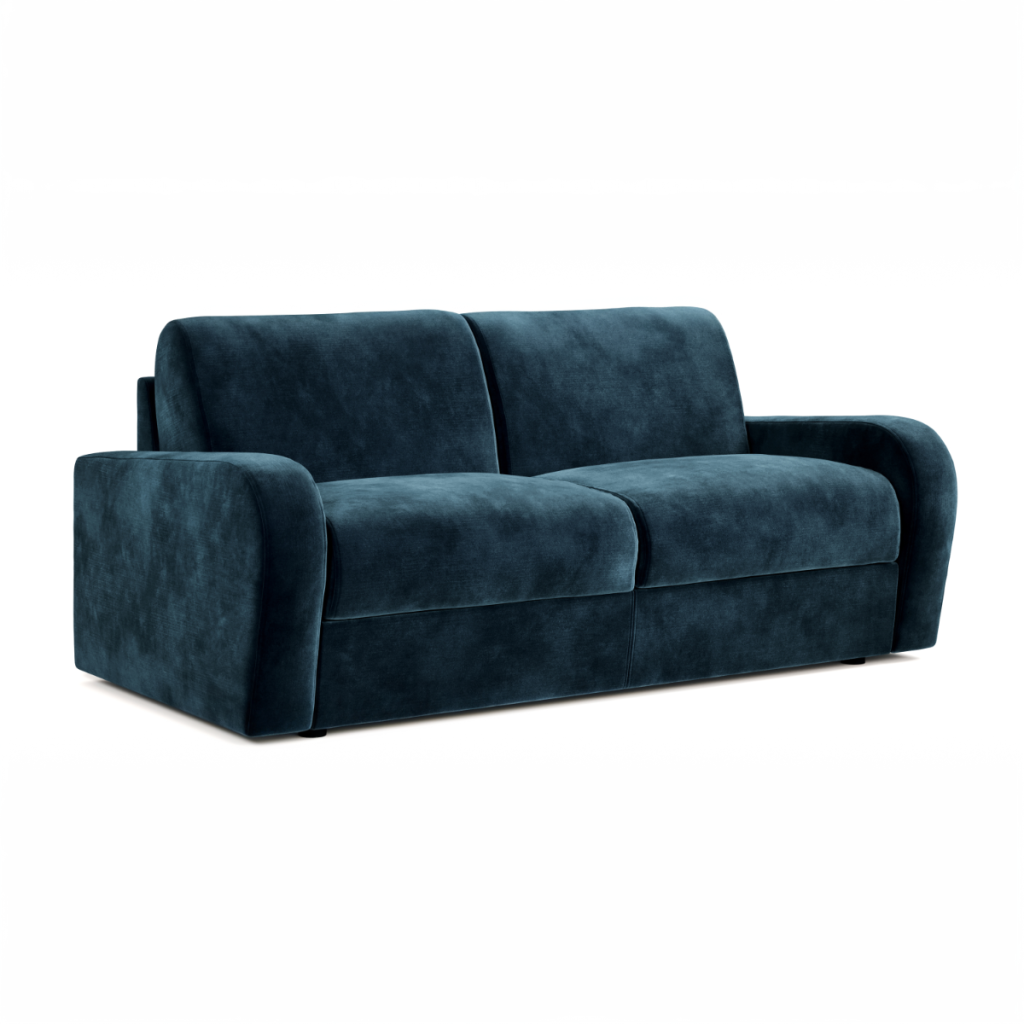 Jay Be® Deco Sofa Bed with e Sprung™ Mattress  Three seater Luxe Velvet Airforce | Bed Sava