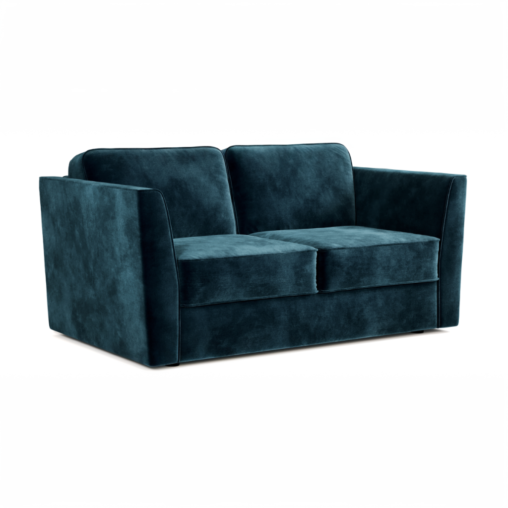 Jay Be® Elegance Sofa Bed with e Sprung™ Mattress  Two seater Luxe Velvet Airforce | Bed Sava