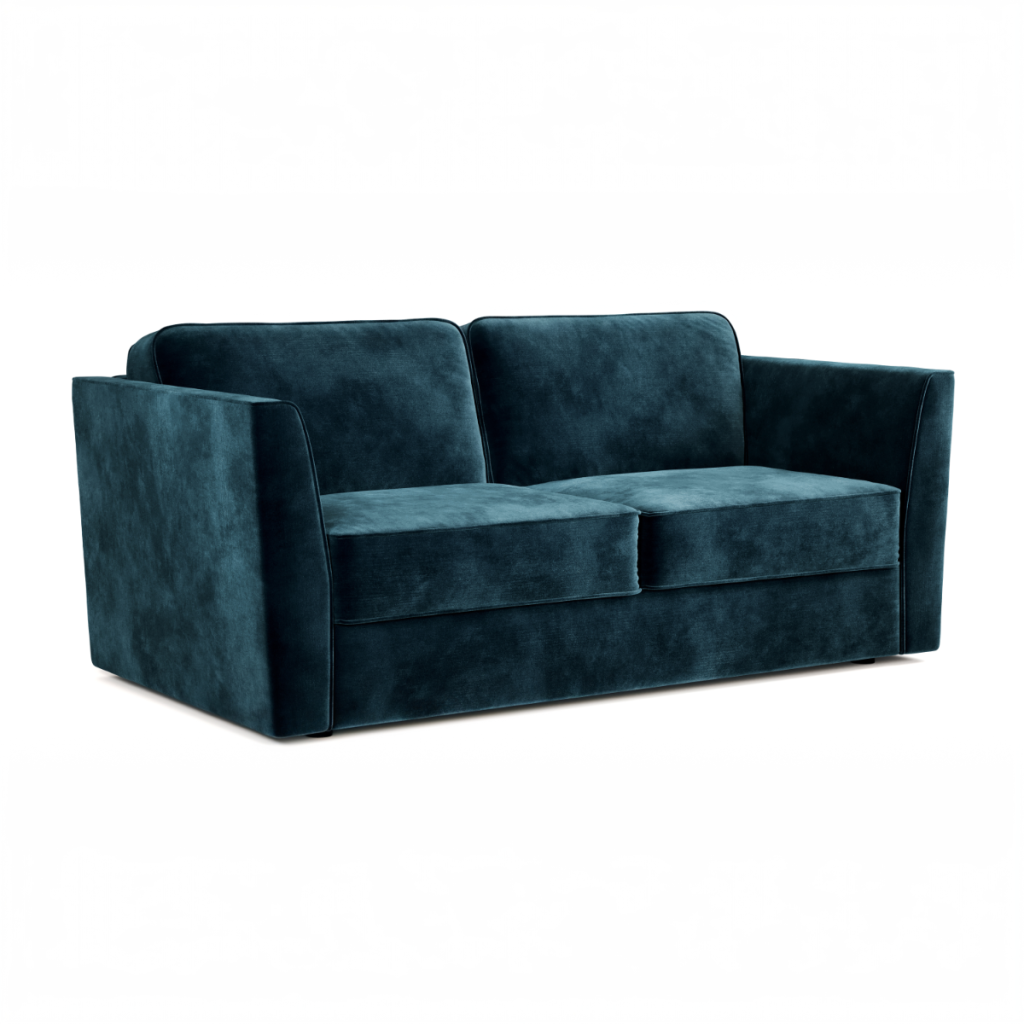 Jay Be® Elegance Sofa Bed with e Sprung™ Mattress  Three seater Luxe Velvet Airforce | Bed Sava