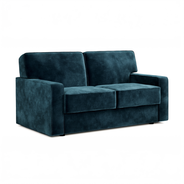 Jay Be® Linea Sofa Bed with e Sprung™ Mattress  Two seater Luxe Velvet Airforce | Bed Sava