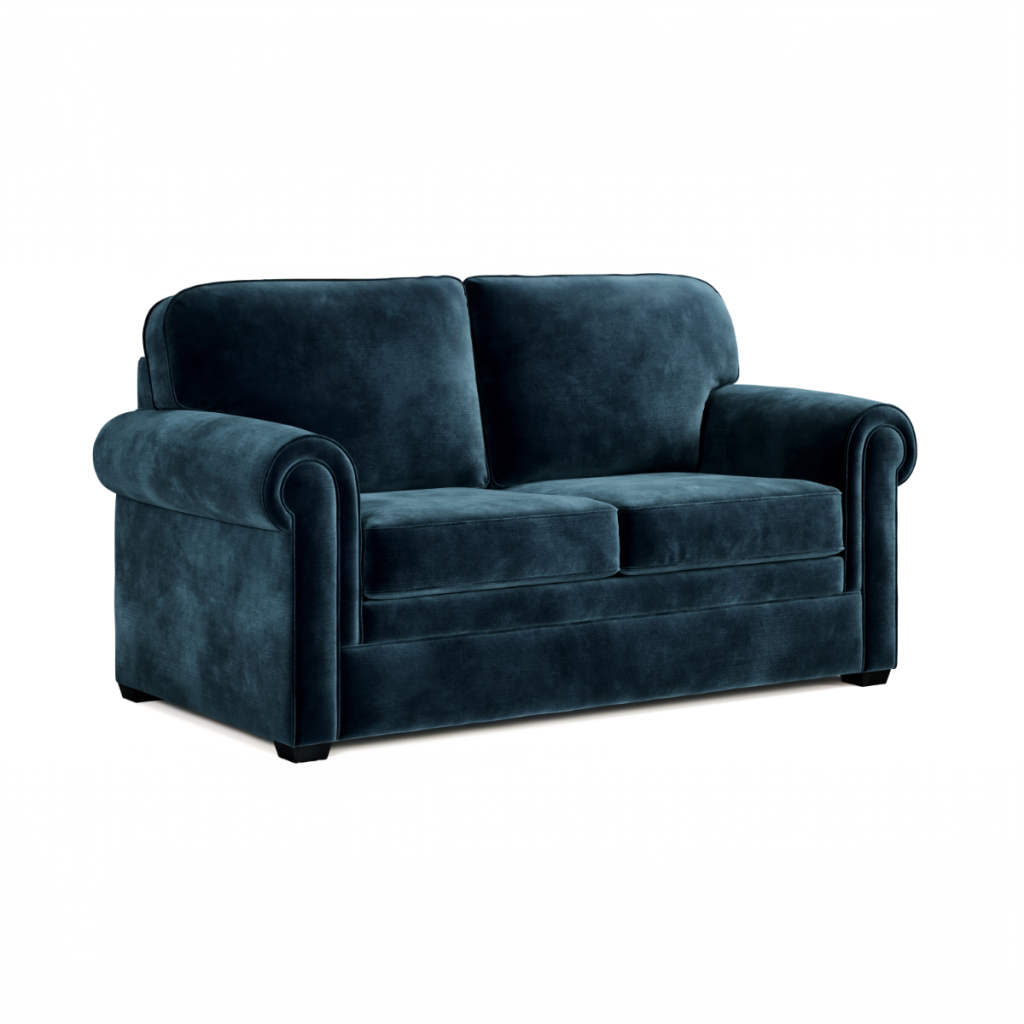 Jay Be® Heritage Sofa Bed with e Pocket™ Mattress  Two seater Luxe Velvet Airforce | Bed Sava