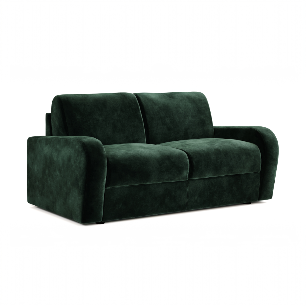 Jay Be® Deco Sofa Bed with e Sprung™ Mattress  Two seater  Luxe Velvet Bottle Green | Bed Sava