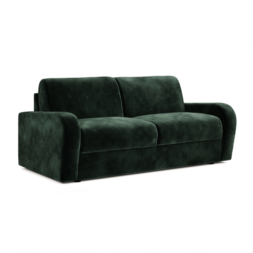 Jay Be® Deco Sofa Bed with e Sprung™ Mattress  Three seater Luxe Velvet Bottle Green | Bed Sava