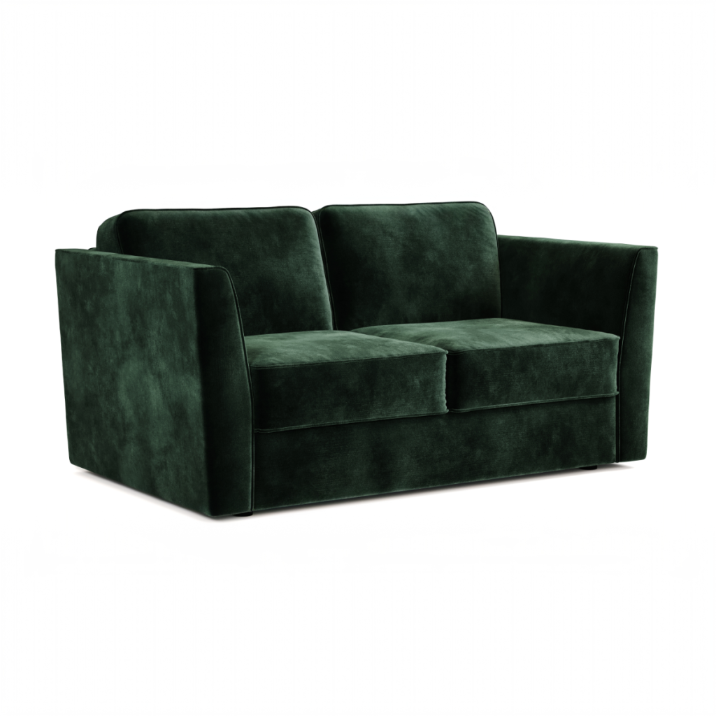 Jay Be® Elegance Sofa Bed with e Sprung™ Mattress  Two seater Luxe Velvet Bottle Green | Bed Sava