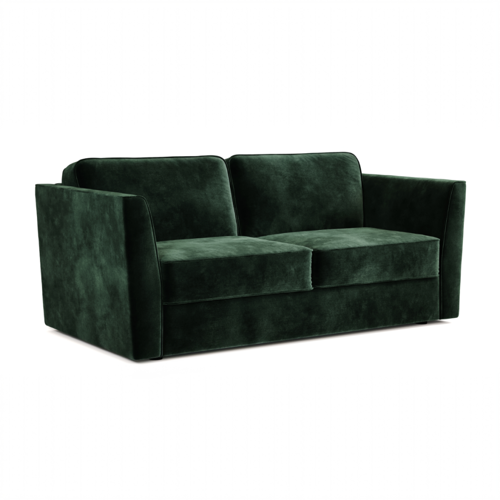 Jay Be® Elegance Sofa Bed with e Sprung™ Mattress  Three seater Luxe Velvet Bottle Green | Bed Sava