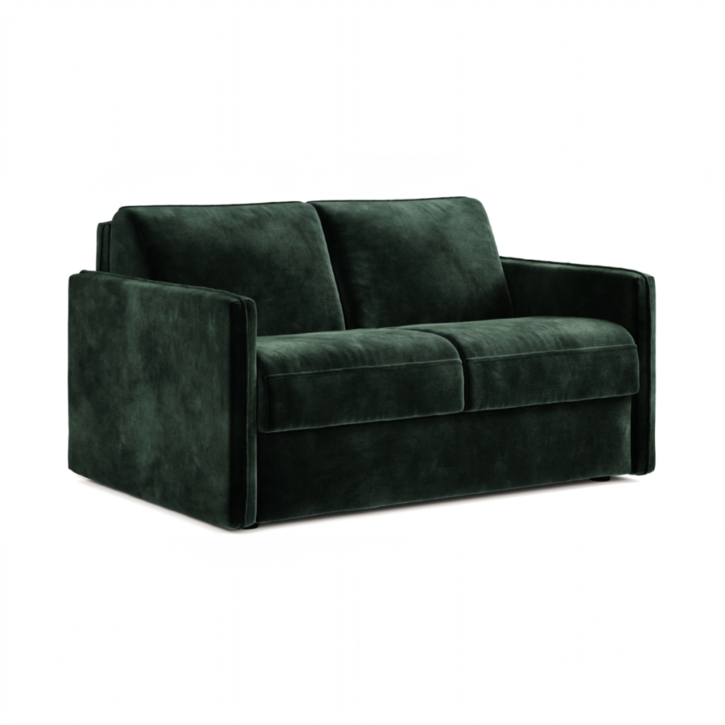Jay Be® Slim Sofa Bed with e Sprung™ Mattress  Two seater Luxe Velvet Bottle Green | Bed Sava