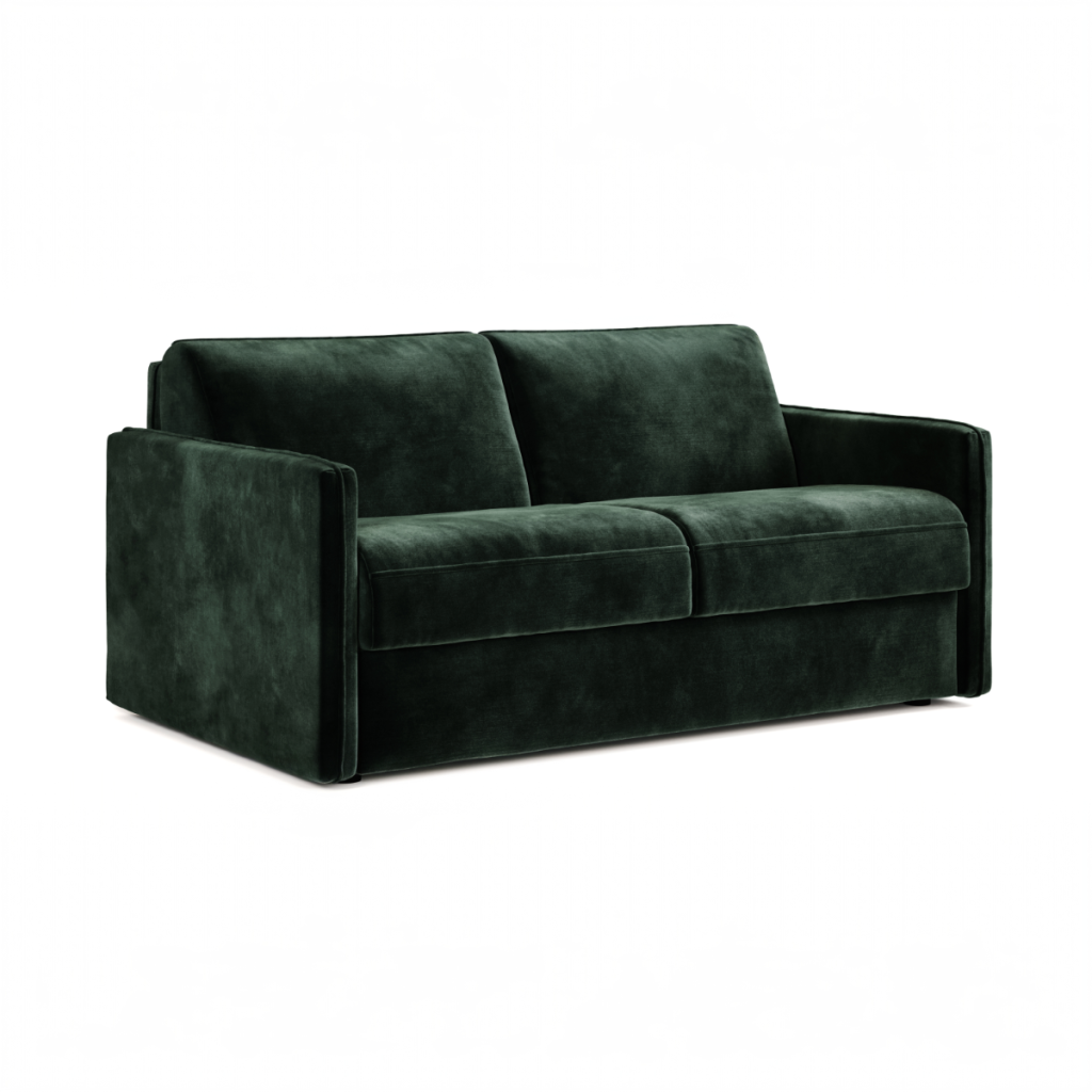 Jay Be® Slim Sofa Bed with e Sprung™ Mattress  Three seater Luxe Velvet Bottle Green | Bed Sava