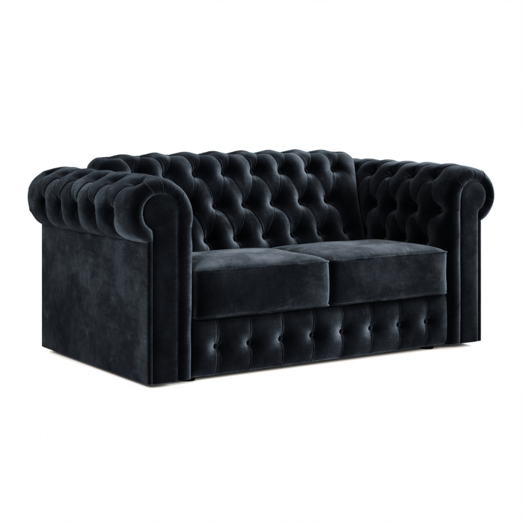 Jay Be® Chesterfield Sofa Bed with e Sprung™ Mattress  Two seater Luxe Velvet Charcoal | Bed Sava