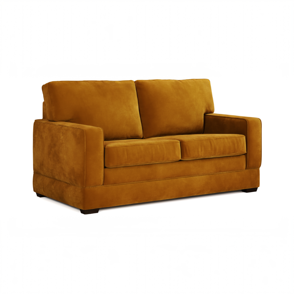 Jay Be® Urban Sofa Bed with e Pocket™ Mattress  Two seater Luxe Velvet Saffron | Bed Sava