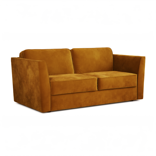 Jay Be® Elegance Sofa Bed with e Sprung™ Mattress  Three seater Luxe Velvet Saffron | Bed Sava