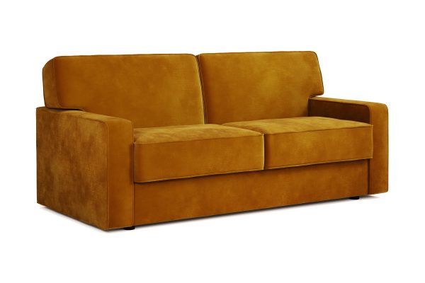 Jay Be® Linea Sofa Bed with e Sprung™ Mattress  Three seater Luxe Velvet Saffron | Bed Sava