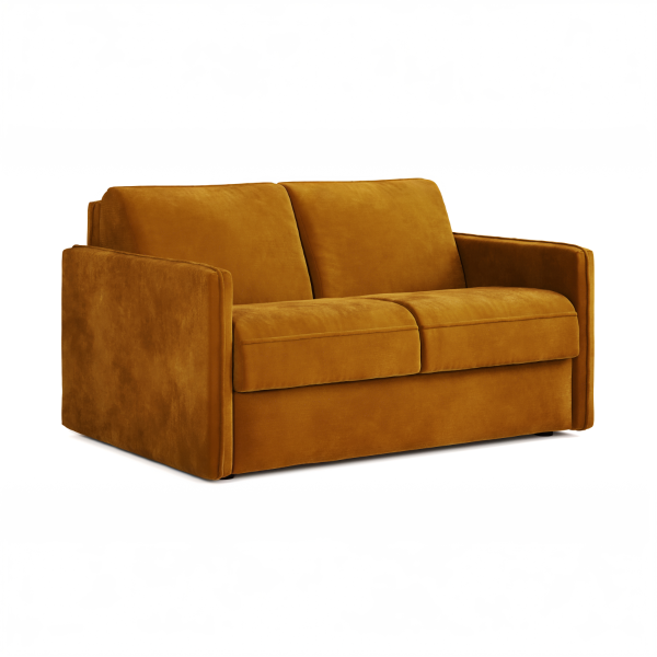 Jay Be® Slim Sofa Bed with e Sprung™ Mattress  Two seater Luxe Velvet Saffron | Bed Sava