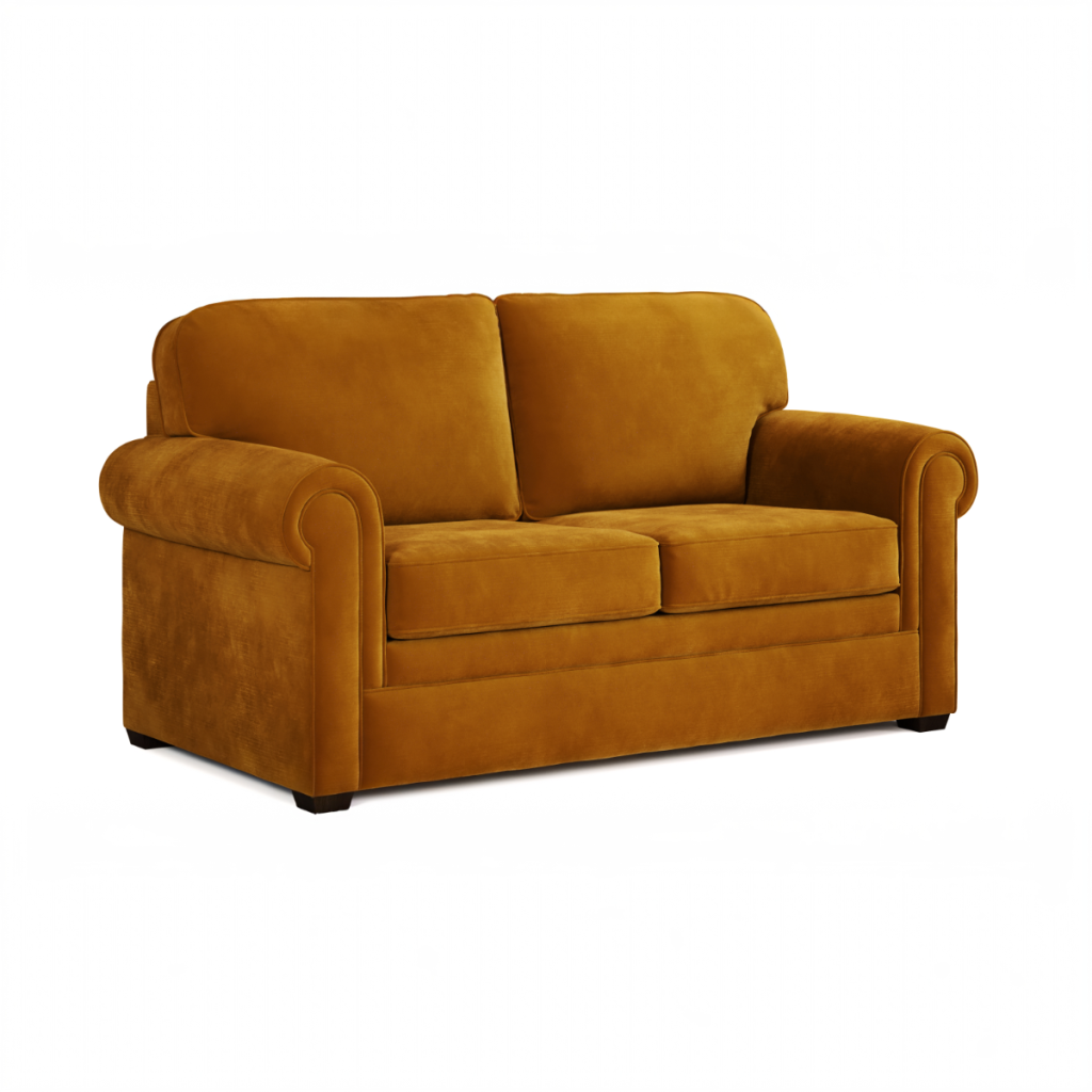 Jay Be® Heritage Sofa Bed with e Pocket™ Mattress  Two seater Luxe Velvet Saffron | Bed Sava