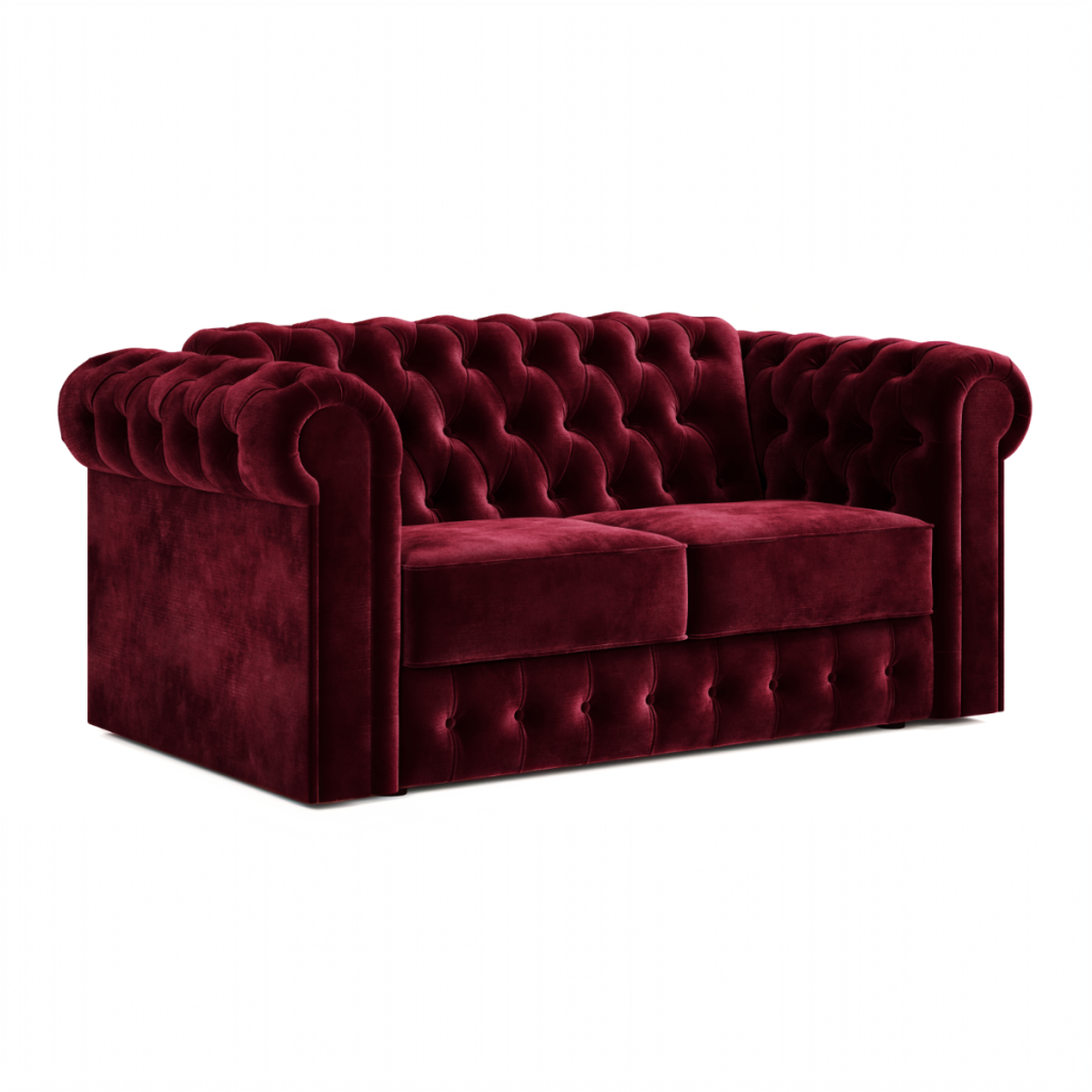 Jay Be® Chesterfield Sofa Bed with e Sprung™ Mattress  Two seater Luxe Velvet Shiraz | Bed Sava