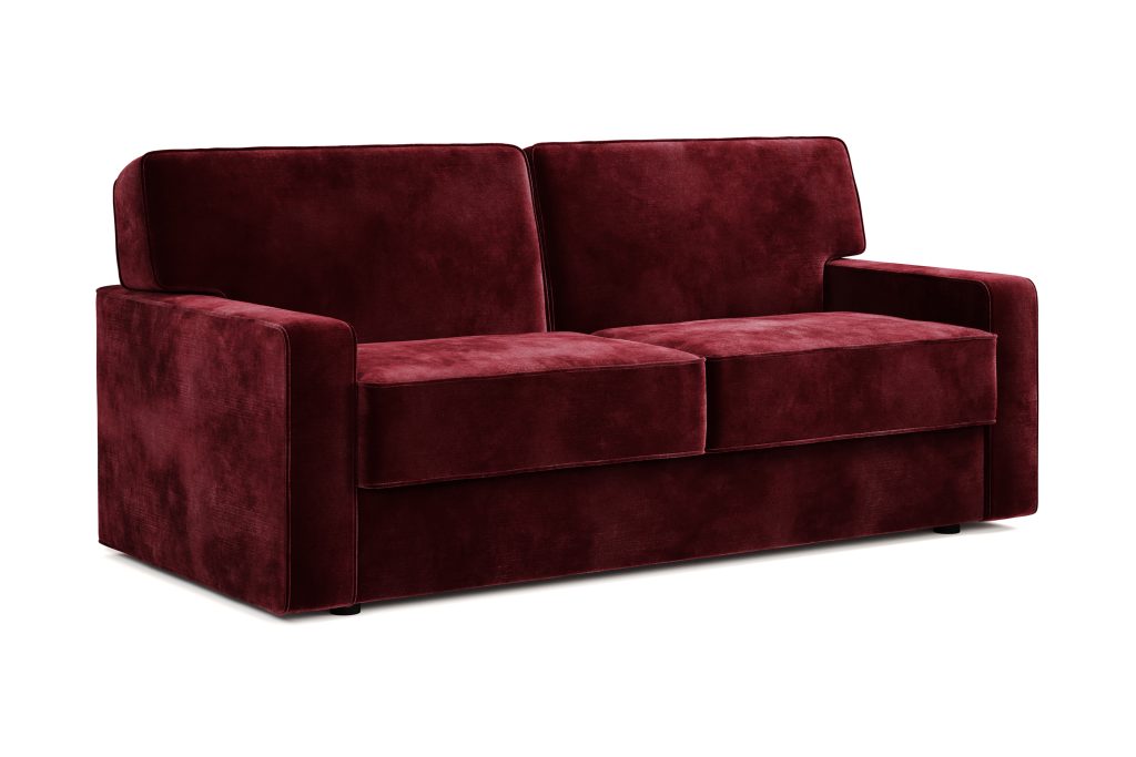 Jay Be® Linea Sofa Bed with e Sprung™ Mattress  Three seater Luxe Velvet Shiraz | Bed Sava
