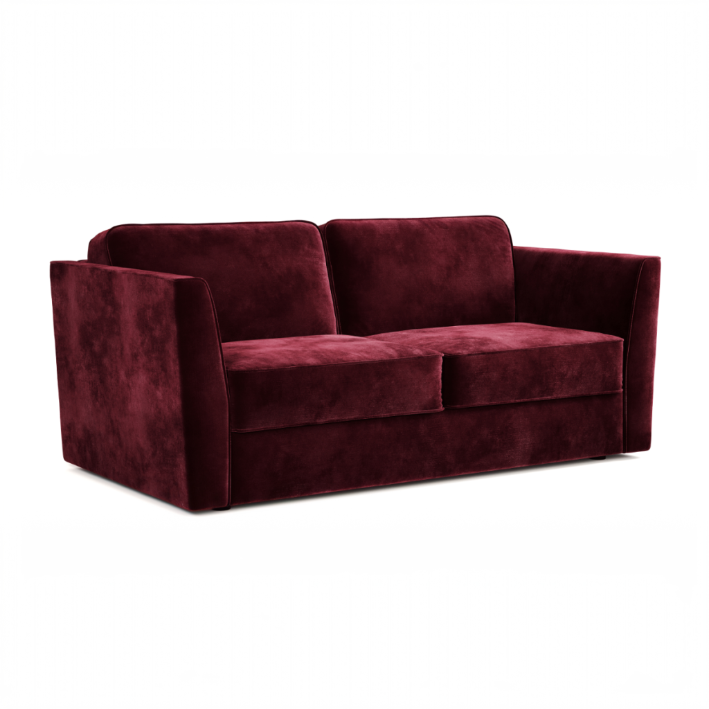 Jay Be® Elegance Sofa Bed with e Sprung™ Mattress  Three seater Luxe Velvet Shiraz | Bed Sava