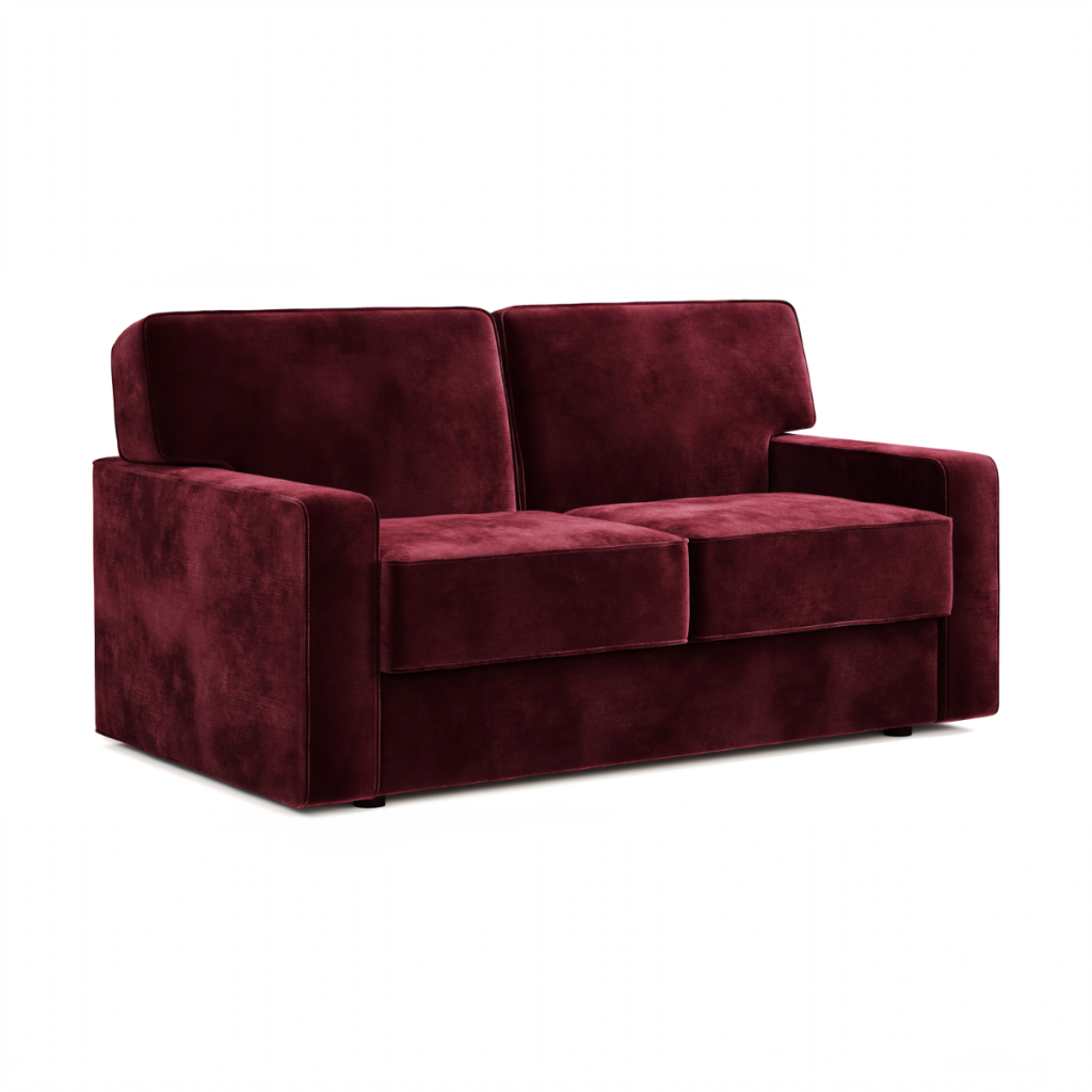 Jay Be® Linea Sofa Bed with e Sprung™ Mattress  Two seater Luxe Velvet Shiraz | Bed Sava