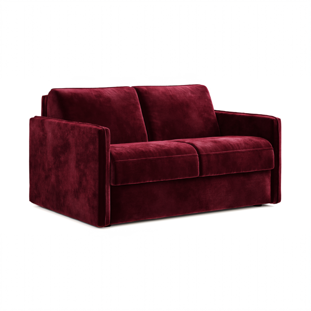 Jay Be® Slim Sofa Bed with e Sprung™ Mattress  Two seater Luxe Velvet Shiraz | Bed Sava